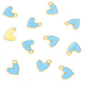 Tiny Colorful Heart Enamel Metal Jewelry Charms, 9 Colors view 9