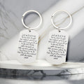 White Wooden Dog Tag Keychain Black Arabic Calligraphy view 1