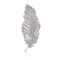 Feather Crystal Two Designs Metal Brooch Pin for Jackets and Lapels view 1