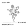 Pearl Crystal Flower Brooch With Polished Metal And Sculpted Decorative Details view 5