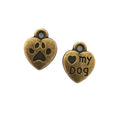 Paw and My Dog Heart Charm in 3 Decorative Finishes view 5