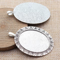 Triangle Border Oval Pendant Setting 30x40mm Two Finishes view 5