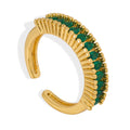 Gold Open Fan Ring Green Marquise Zircon Arc Band Style view 5