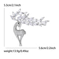 Gold or Silver Deer Brooch Clear Marquise Crystal Antlers view 7