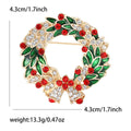 Christmas Wreath Bow Brooch with Polished Metal and Decorative Accents view 5
