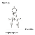 Drawing Compass Brooch in Polished Gold or Silver Tone view 4