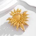 Gold Tone Flower Crystal Three Designs Metal Brooch Pin 5 x 5.5 cm view 3