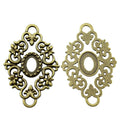 Antique Bronze Openwork Oval Scroll Connector Setting view 2