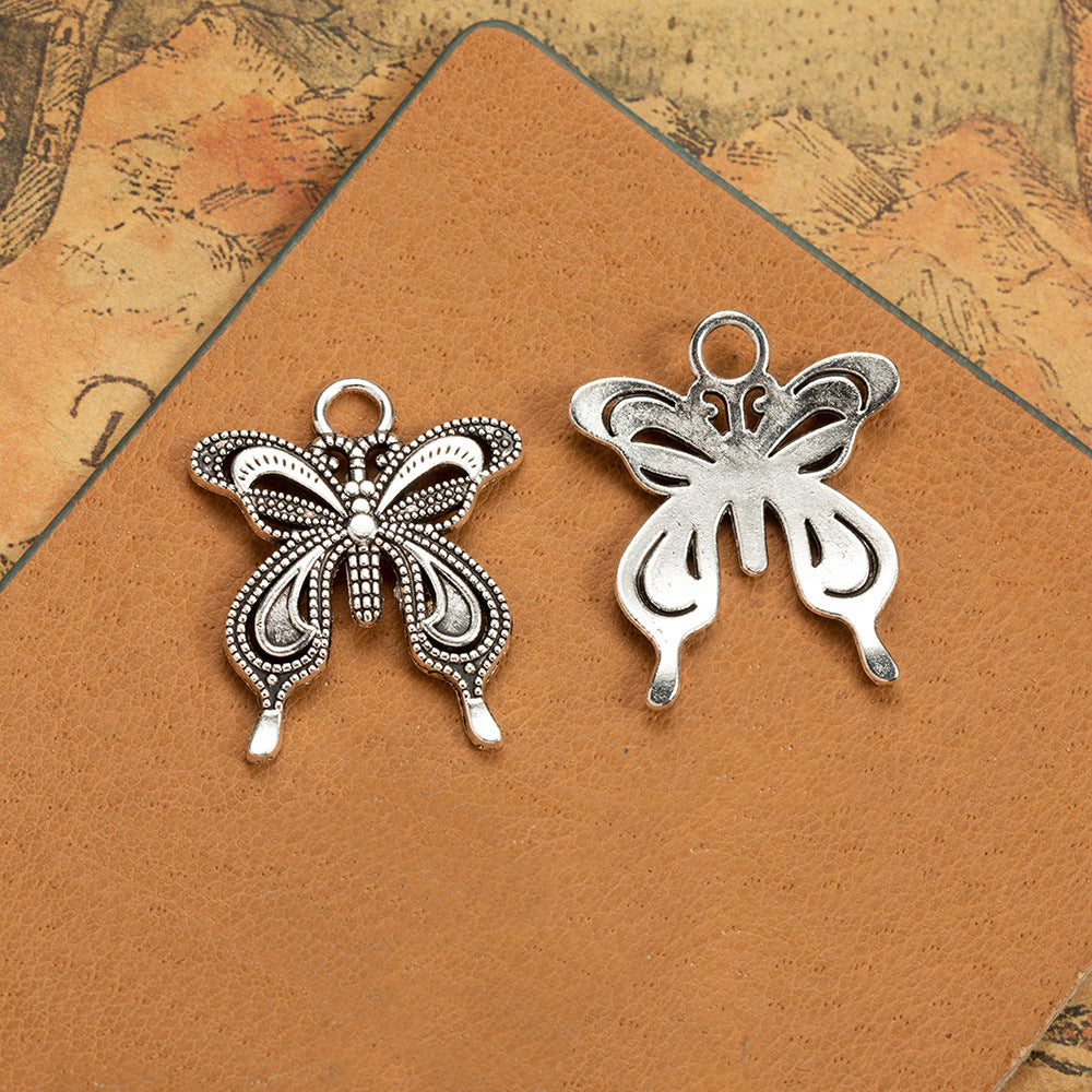 Vintage Alloy Butterfly Charm Pendant 28x24mm