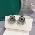 Eleven Antique Silver Fringe Bow and Bead Stud Earrings view 4