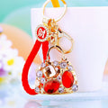 Crystal Mini Handbag Keychains with Fortune and Loose Heart Loop Options view 1