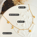 Gold Star Moon And Pearl Charm Necklace Delicate Link Chain view 2