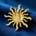 Wavy Ray Sun Brooch in Polished Metal for Jackets and Scarves view 4