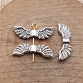 Antique Silver Spread Wing Shaped Metal Spacer Bead view 2