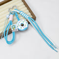 Woven Paracord Donut Charm Keychain with Carabiner Clip view 4