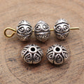 Four Finish Floral Heart Round Spacer Bead Metal Jewelry Making Component view 2