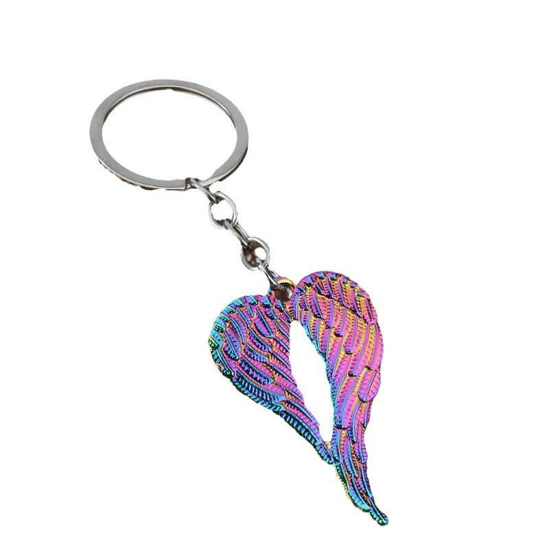 Minimalist Heart Wing Zinc Alloy Keychain Pendant Gift Accessory