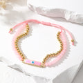 Double Strand Bead and Cord Evil Eye Bar Bracelets view 3