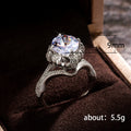 Silver Tone Round Clear Stone Leaf Shoulder Ring Statement Jewelry view 5