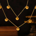 Gold Shell Charm Necklace Multi Pendant Cable Chain Collar view 2