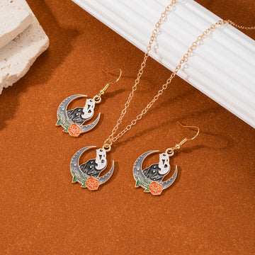 Five Gothic Pendant Necklace and Earring Jewelry Sets