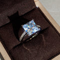 Silver Tone Square Cut Clear Stone Double Row Statement Ring view 2