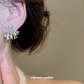 Silver Tone Multicolor Branch Cluster Stud Earrings view 3
