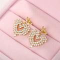 Crystal Cluster Open Heart Drop Earrings in Two Finishes view 6