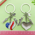 Heart Charm Keychains Featuring Blue Butterfly Across 22 Pictured Variations view 2