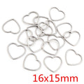 Open Heart Stainless Steel Charms in Gold and Silver Tones view 3