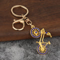 Stone-Set Bicycle Keychain With Split Ring And Lobster Clasp, 8 Styles view 6
