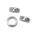 Geometric Ring Metal Spacer Beads in Two Vintage Finishes view 3