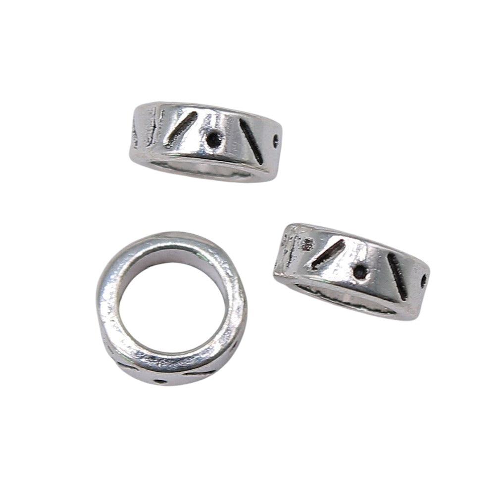 8x8x3mm 0.5g Multicolor Zinc Alloy Round Large Hole Spacer Beads for Bracelet Necklace Making