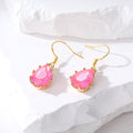 Gold Tone Faceted Iridescent Teardrop Crystal Hook Earrings in Nine Colors view 9
