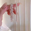 Pink Pearl Crystal Flower Cluster Silver Tone Bracelet view 4