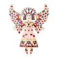 Patterned Angel Girl Brooch Pin in Two Colorways Decorative Jewelry view 1