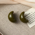 Four Color Glossy Chunky Bean Crescent Stud Earrings view 4
