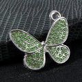 Pave Rhinestone Butterfly Charm Pendant Silver Tone And Gold Tone view 7