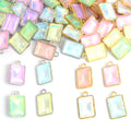 Iridescent Rectangle Glass Jewelry Components For DIY Earrings And Bracelets Charms view 4