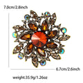 Layered Round Crystal Flower Brooch in Ten Colorways view 8