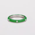 Enamel Inlay Band With Clear Accent In Eleven Colors view 7