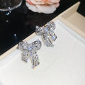 Silver Crystal Bow Pearl Necklace Ear Clip Stud Four Styles view 9