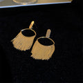 Metal Fringe Earrings In Gold And Silver Tones With Polished Metal Tone Details view 7