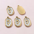 Gold Tone Enamel Tulip Charms in Seven Color Styles view 6