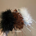 Feather Twist Hair Clip Fluffy Mesh Fabric Base 3 Colors view 4