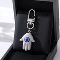 Silver Tone Resin Hamsa Evil Eye Clip Keychains in Nine Colors view 11