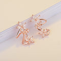 Double Flower Wrap Stud Earrings Rose Gold White Gold view 3