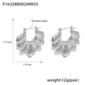 Daisy Fan Flower Metal Earrings Gold Steel Tone Set view 11