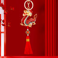 Mixed Auspicious Dragon Keychains in Eighteen Tassel and Plain Designs view 2
