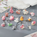 Flocked Mini Animal Phone Strap Charms 16 Color Styles view 1